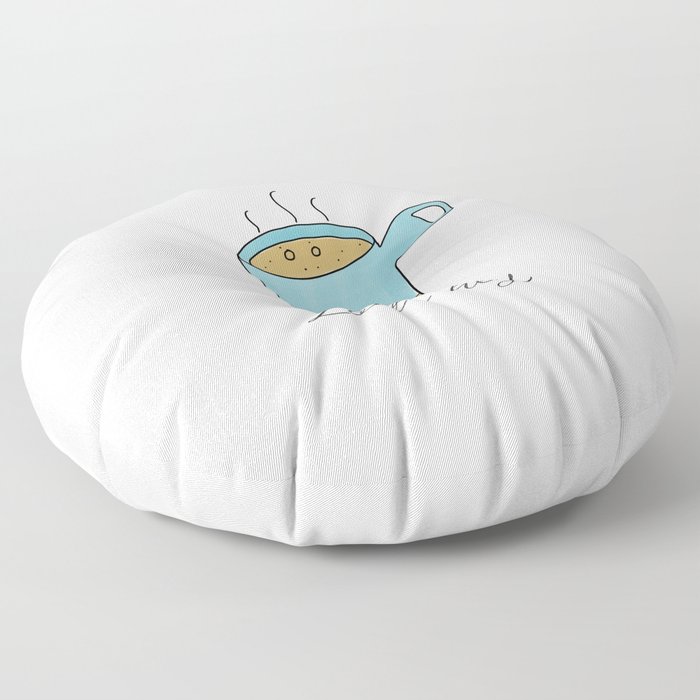 Latt-hey a cute latte coffee with a smile Floor Pillow