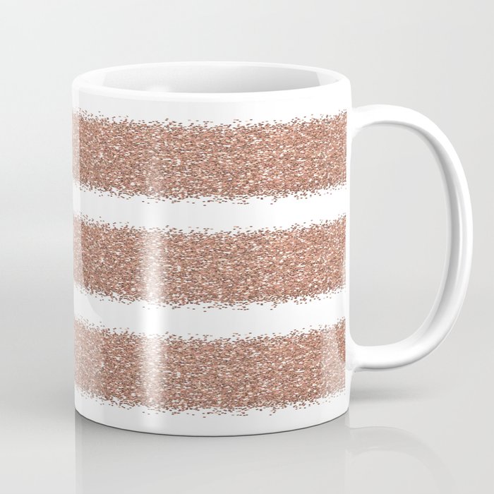 Rose gold glitter stripes Coffee Mug