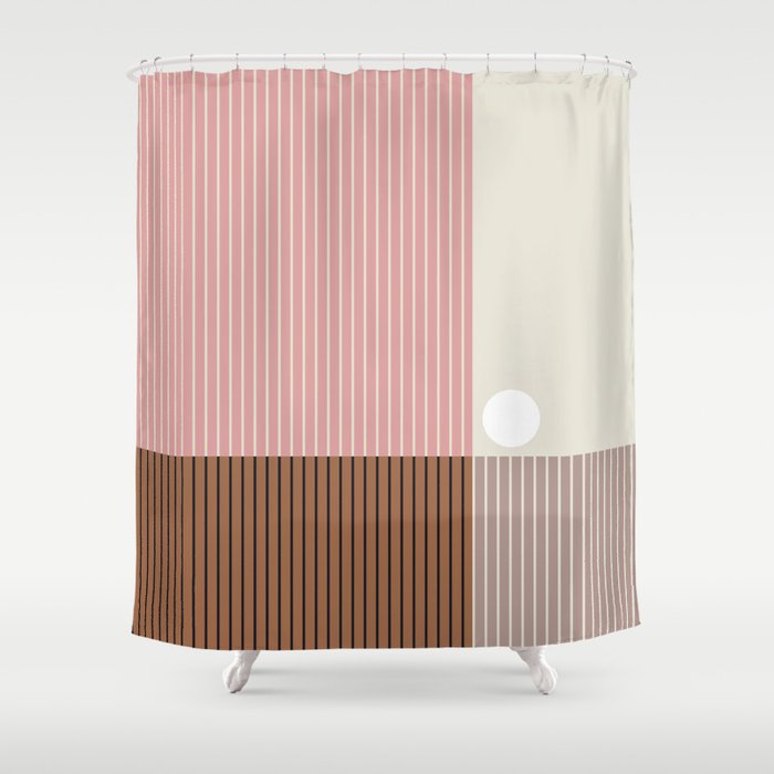 Pink and brown shop shower curtain