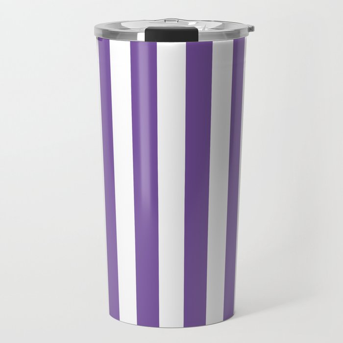 Vertical Purple Stripes Travel Mug