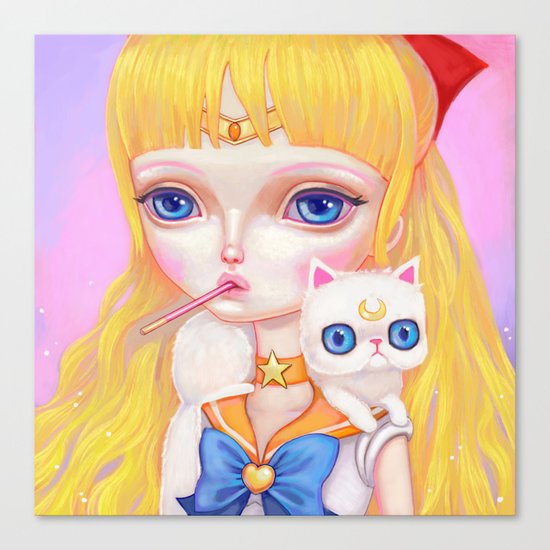 Sailor Venus Snacking On Pocky Canvas Print