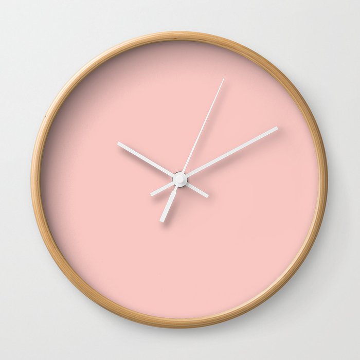 Gossamer Pink light pastel shade of strawberry ice cream solide  color modern abstract pattern  Wall Clock