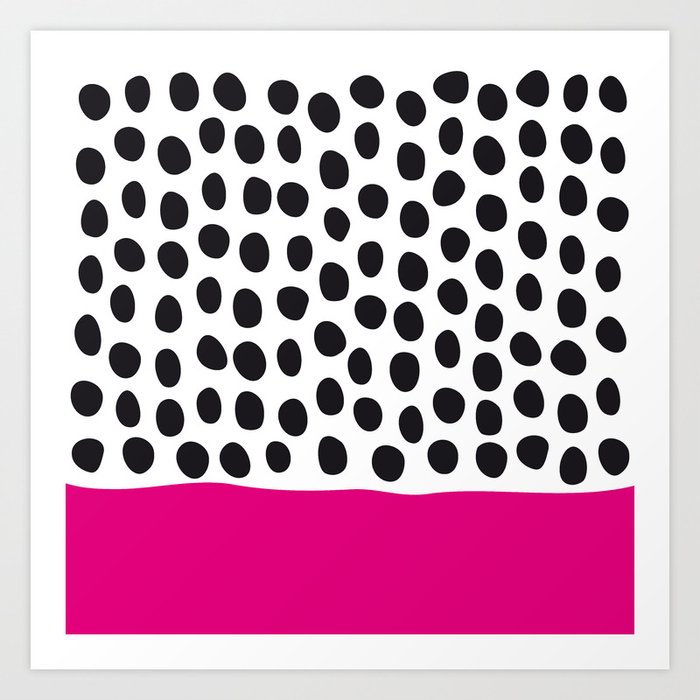 Modern Handpainted Polka Dots with Pink Art Print