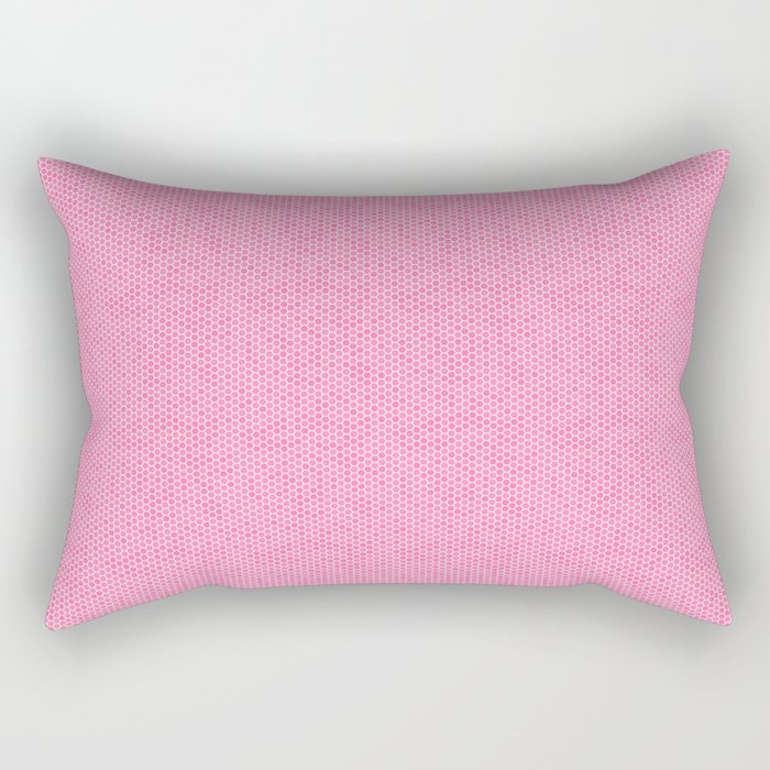 Small Bright Pink Honeycomb Bee Hive Geometric Hexagonal Design Rectangular Pillow