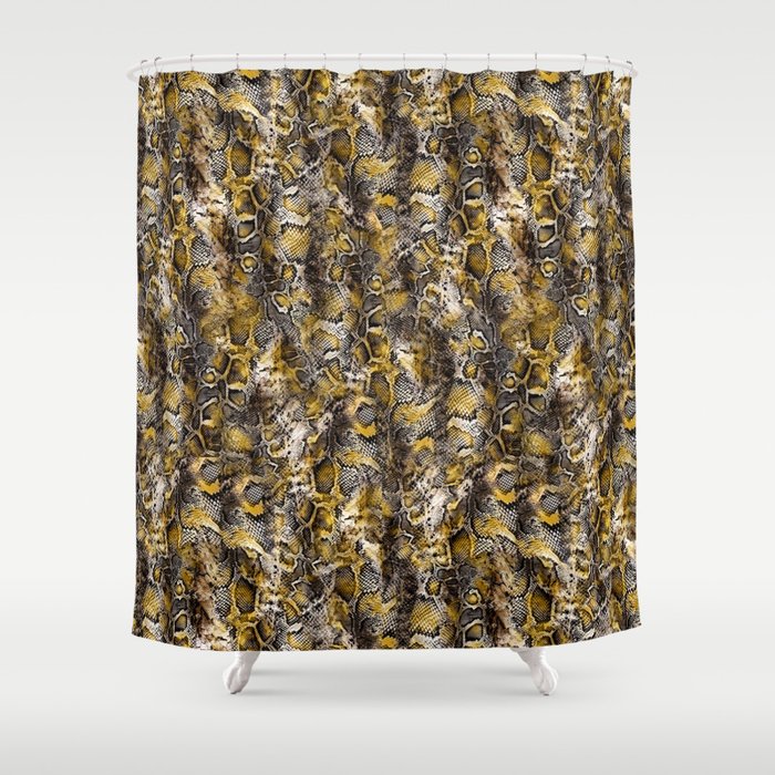 Serpentine Gold Shower Curtain
