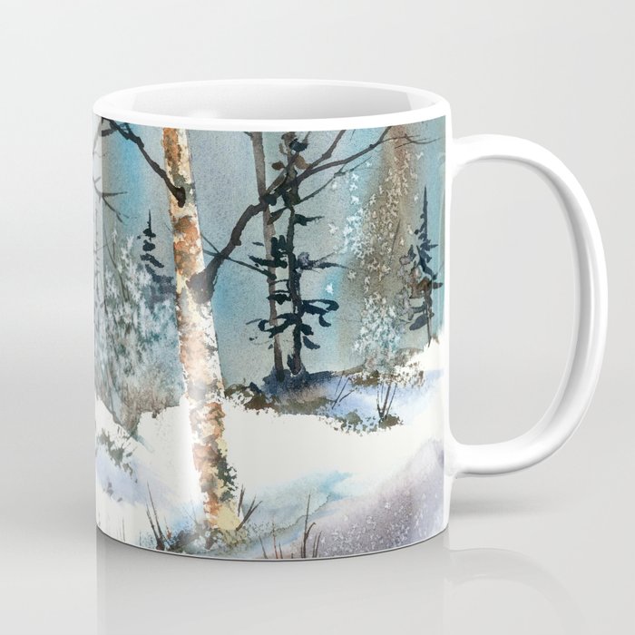 Winter Fields From My Watercolor Painting Coffee Mug By