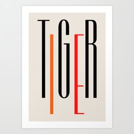 Typo Tiger Lettering Art Print