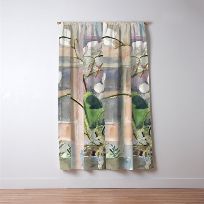 Orchid On A Windowsill Blackout Curtain By Violettaboya Society6