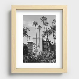 Beverly Hills Hotel, California black and white photograph / black and white photography Recessed Framed Print