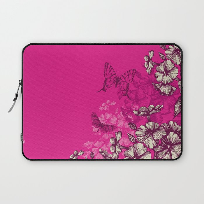 Vintage butterfly wallpaper- magenta Laptop Sleeve by One Six Eight One |  Society6