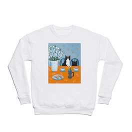 Cats and a French Press Crewneck Sweatshirt