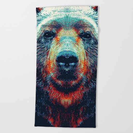 Bear - Colorful Animals Beach Towel
