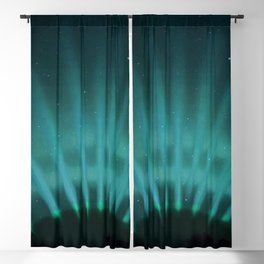 Vintage Aurora Borealis northern lights poster in blue Blackout Curtain