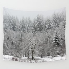 Winter Forest Fir Tree Snow V - Nature Photography Wall Tapestry