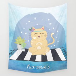 Nameowste Yoga Cat Wall Tapestry