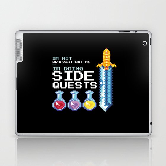 Side Quest Procrastination Gamer Laptop & iPad Skin