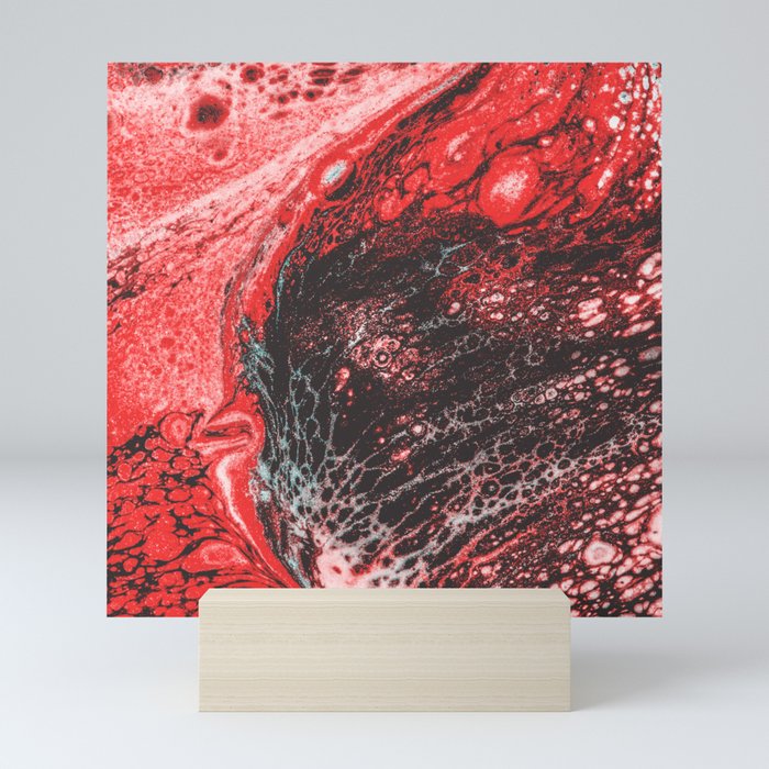 Red Marble Veins Mini Art Print