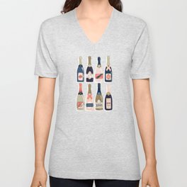 French Champagne Collection – Teal V Neck T Shirt