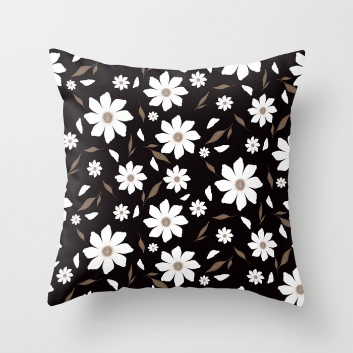 Flowers And leafs Throw Pillow