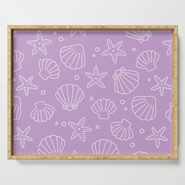 Seashell Pattern (white/lavender) Serving Tray