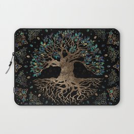 Tree of life -Yggdrasil Golden and Marble ornament Laptop Sleeve