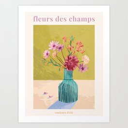 Fleur Des Champs - Green Art Print