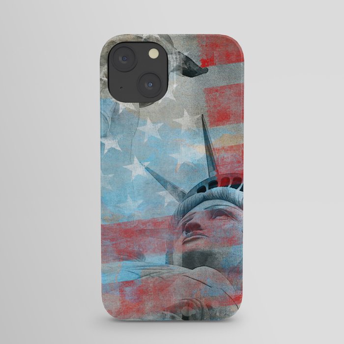 Lady Liberty Stars and Stripes Patriotic Artwork iPhone Case