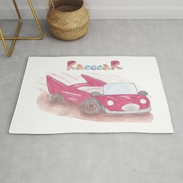 Racecar Rug | Shiny, Kids, Watercolor, Cars, Racing, Ayaheartart, Kid, Car, Palindrom, Japan 