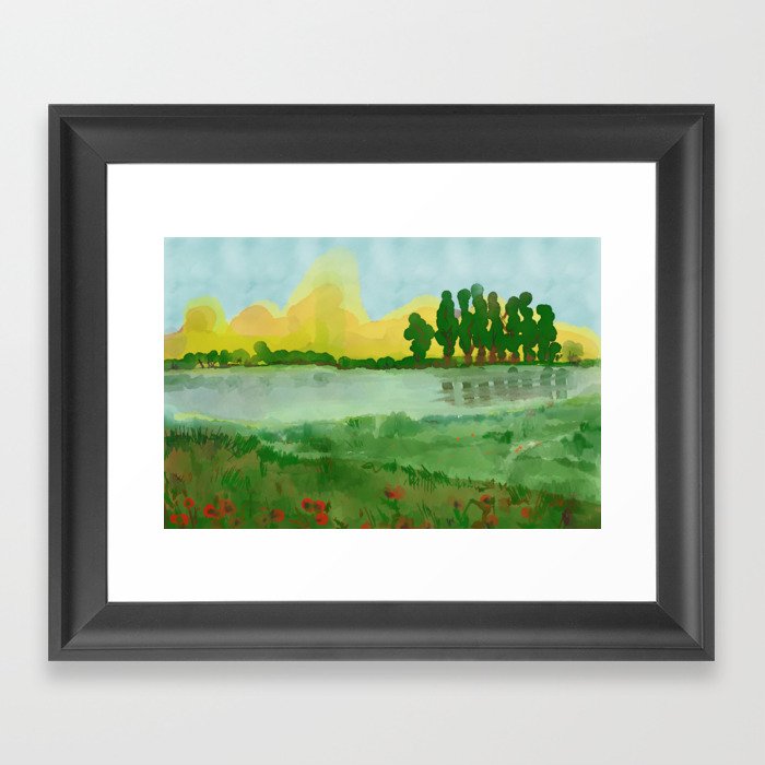 Landscape village Framed Art Print