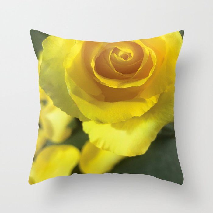 The Perfect Yellow Rose Throw Pillow