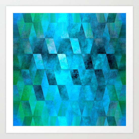 Stacked Sky (blue) Art Print
