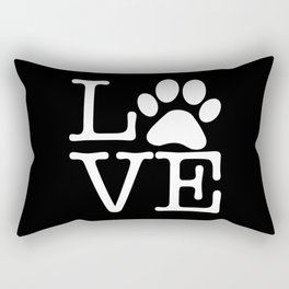 Love Pets Paw Cute Typography Rectangular Pillow