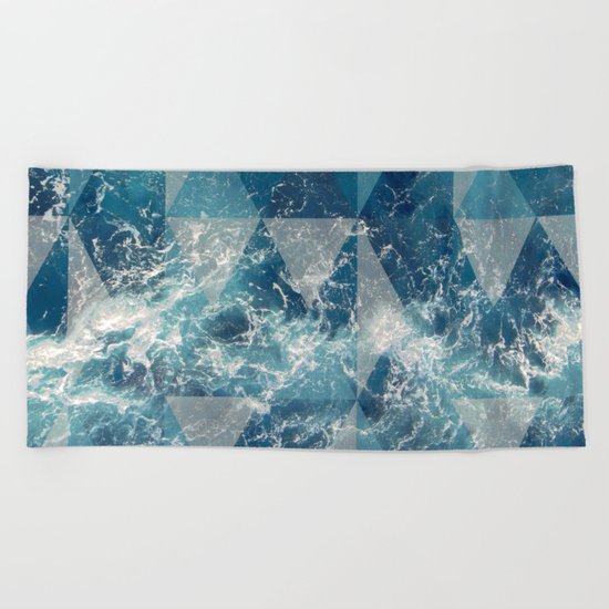 Geometric sea Beach Towel