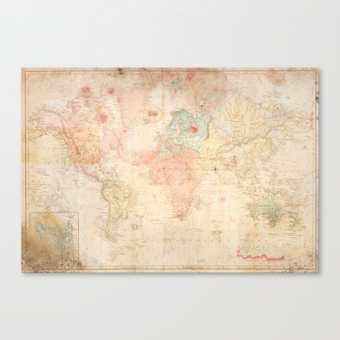 Another Vintage World Map Canvas Print