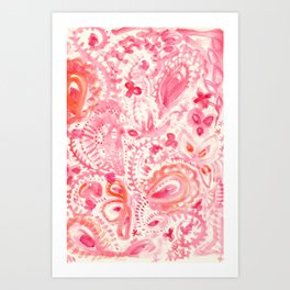 Pink Paisley Art Print