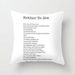 Mother To Son - Langston Hughes Poem - Literature - Typewriter Print Throw Pillow