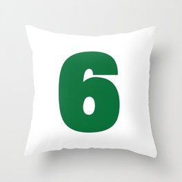 6 (Olive & White Number) Throw Pillow