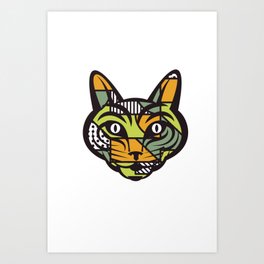 Abstract Cat Geometric Shapes Art Print