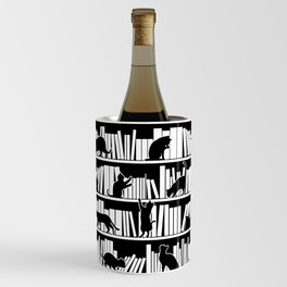 All I Need Is Books & Cats Bookish Book & Cat Lover Pattern Wine Chiller