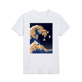 Shiba Inu The Great Wave in Night Kids T Shirt