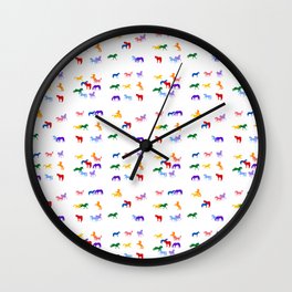 All the Colored Horses!  Horse Pattern Wall Clock