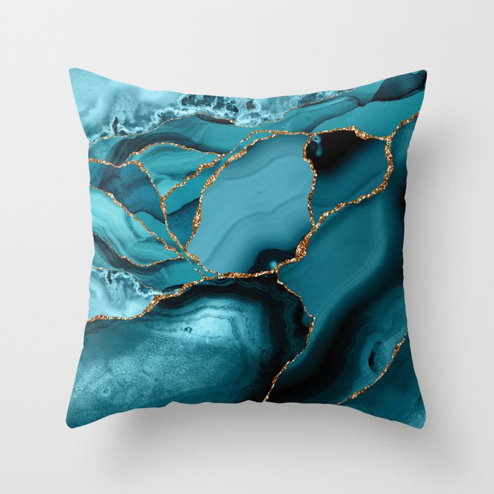 Iceberg Marble Throw Pillow