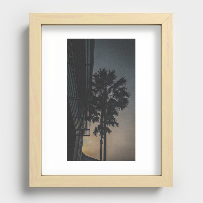 Coconut tree sunset Recessed Framed Print
