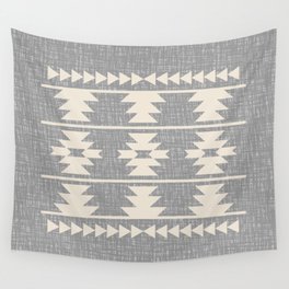 Southwestern Pattern 131 Gray and Beige Wall Tapestry