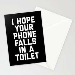 Phone In Toilet Funny Quote Stationery Card
