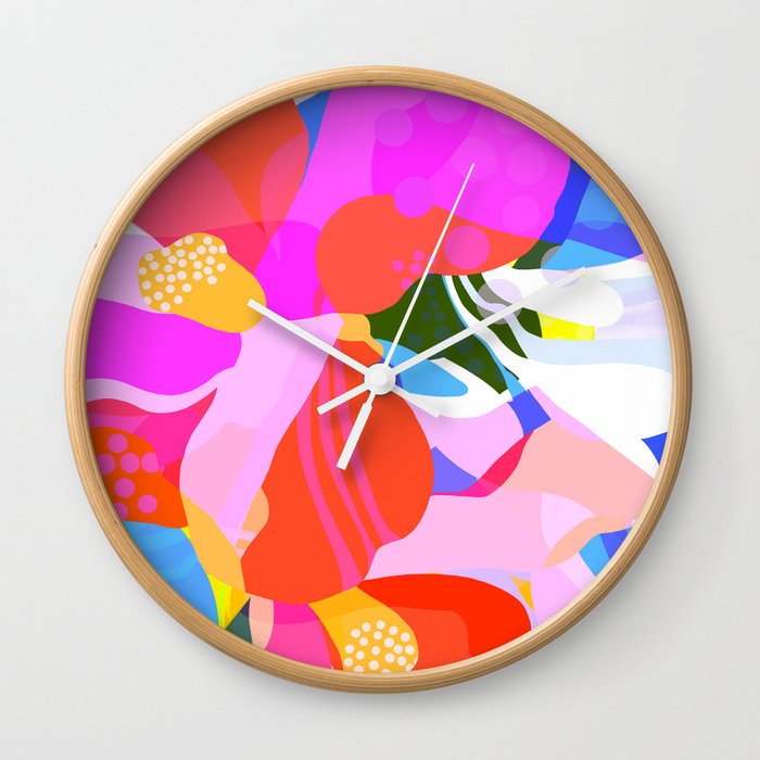 Abstract Florals I Wall Clock