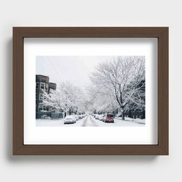 Chicago Street after Snow Recessed Framed Print