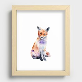 Woodland Fox Watercolor Recessed Framed Print