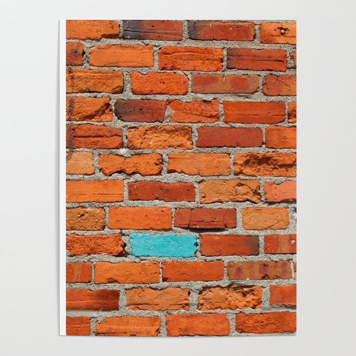 Blue Brick in the Wall Poster