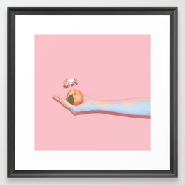 Peach Beach Framed Art Print
